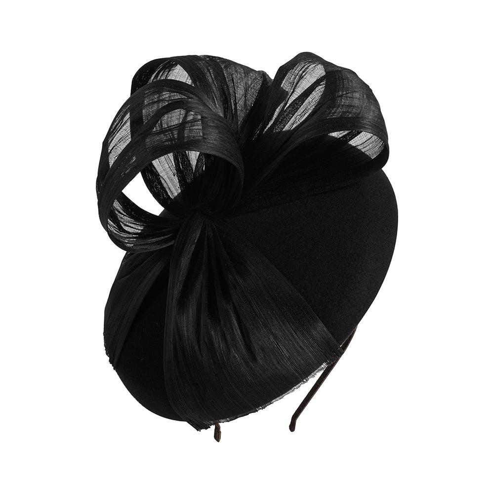 Failsworth Pillbox Fascinator aus Wollfilz mit Schleife - Schwarz