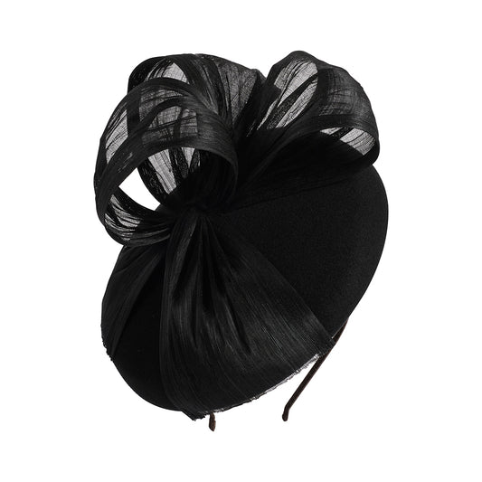 Failsworth Pillbox Fascinator aus Wollfilz mit Schleife - Schwarz