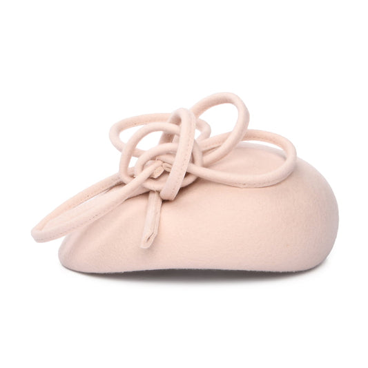 Whiteley Rosey Pillbox Hut aus Wolle mit Schlaufe - Hellbeige