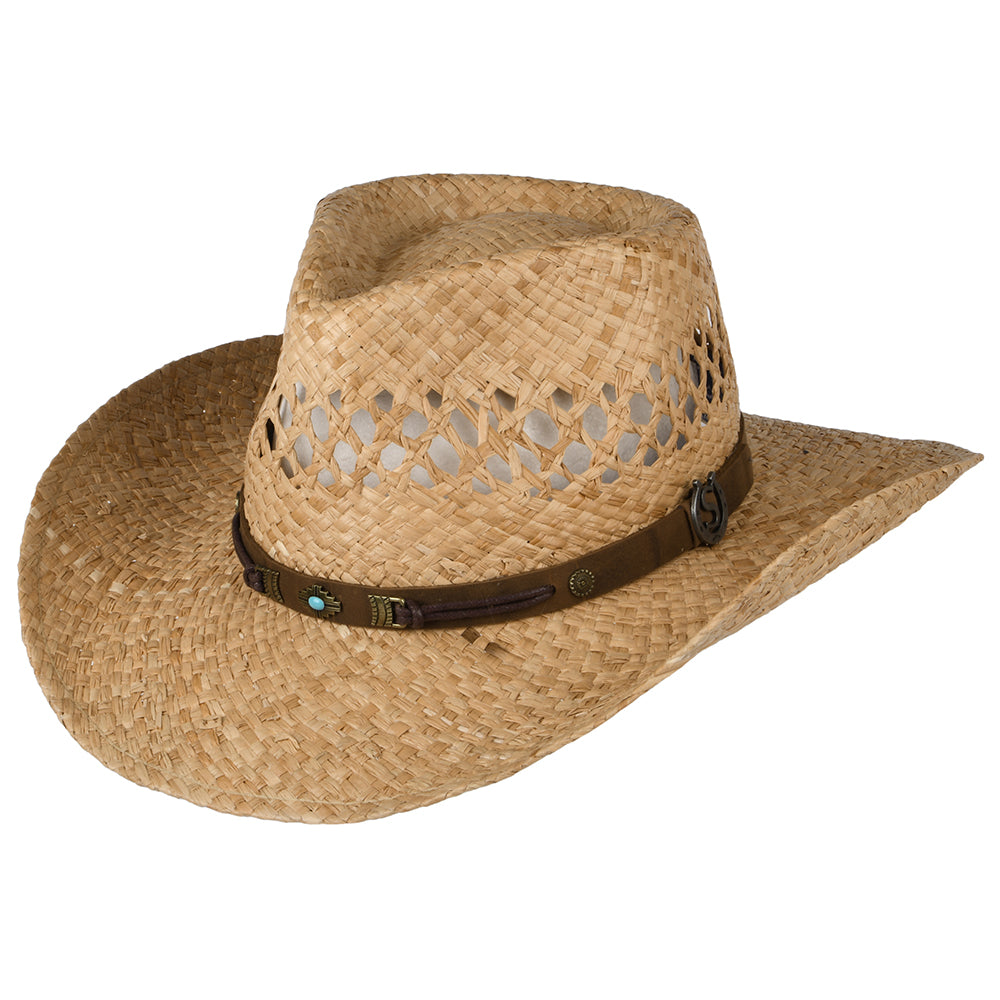 Stetson Vented Cowboy Hut aus Raffia-Stroh - Natur