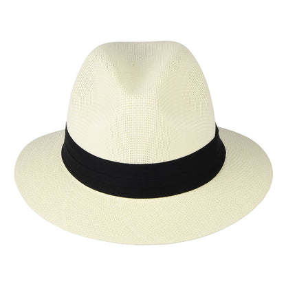 Dorfman Pacific Matte Safari Fedora Hut aus Toyo Stroh - Elfenbein
