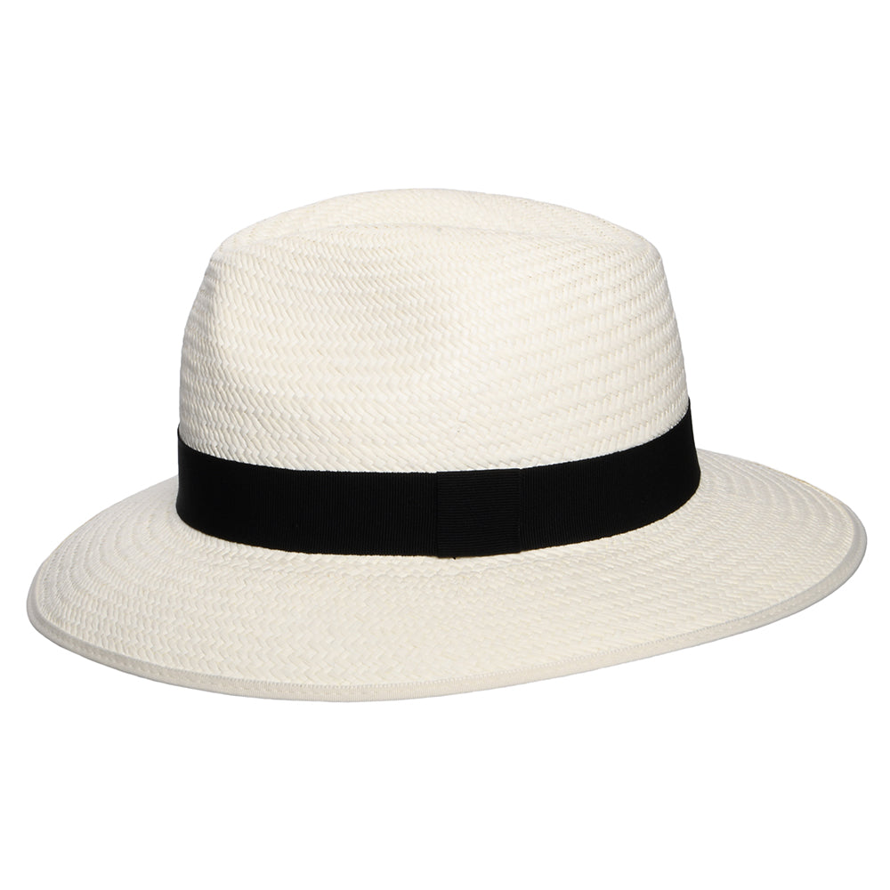 Christys mit heruntergeklappter Krempe Panama Safari Fedora Hut - Perlweiß