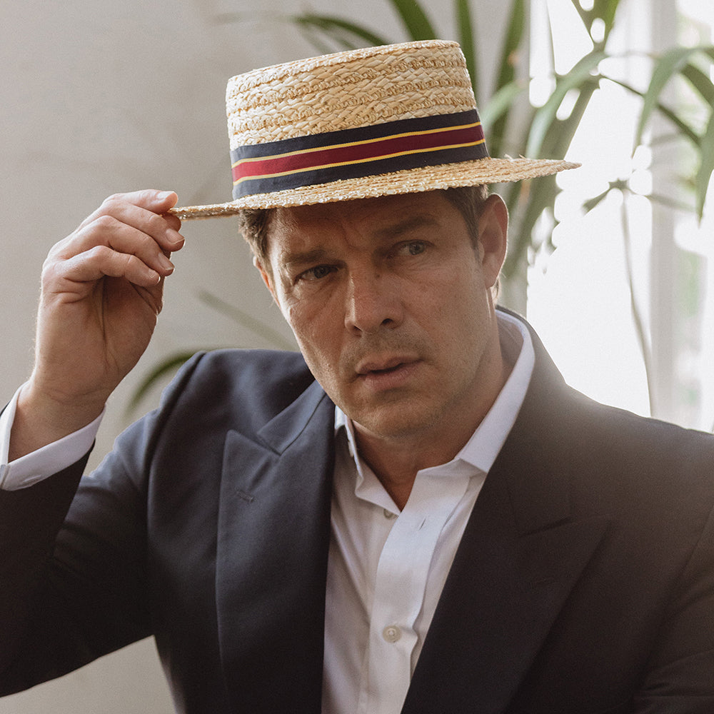 Christys Kreissäge Hut mit gestreiftem Band - Natur