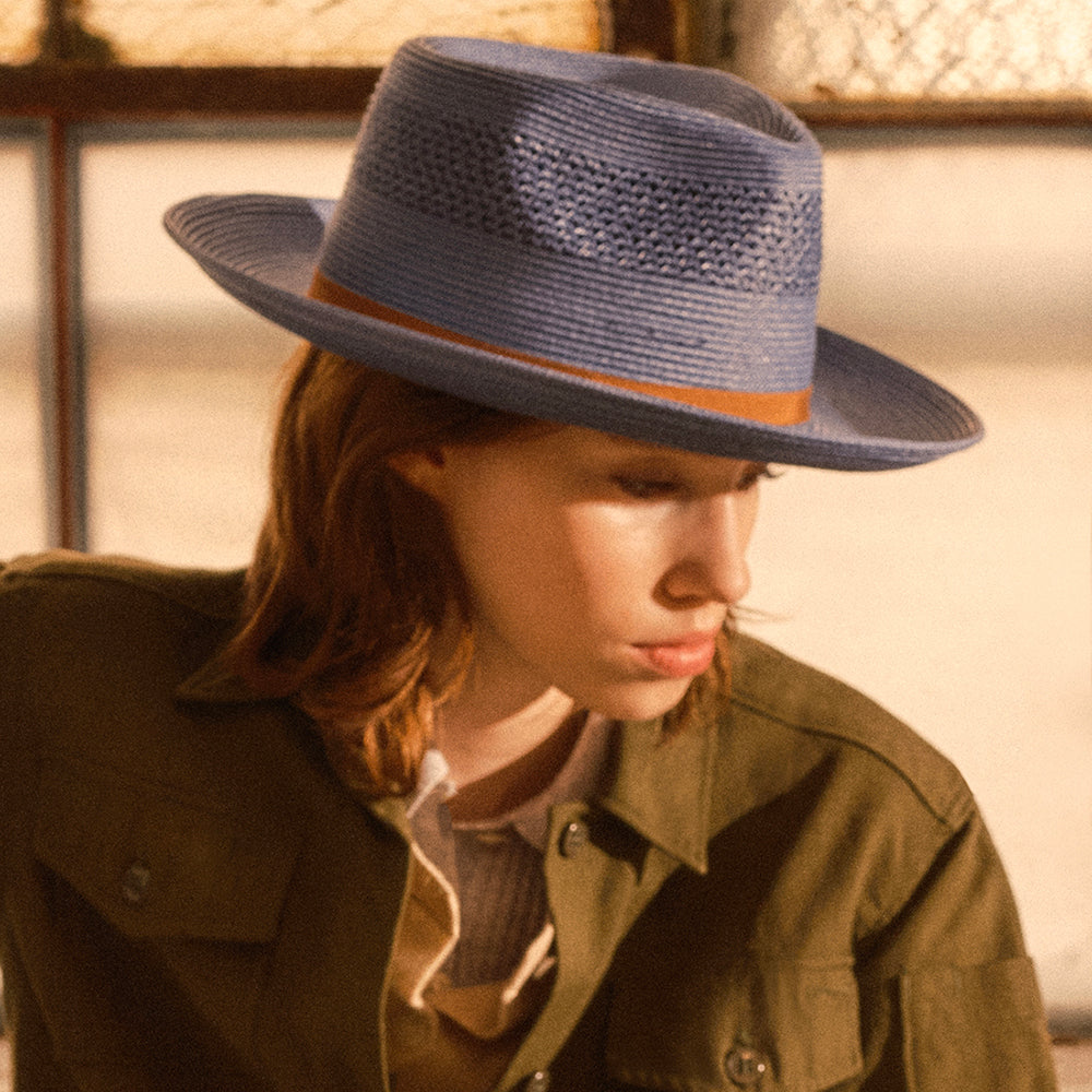 Bailey Gratz Vented Fedora Hut - Blau