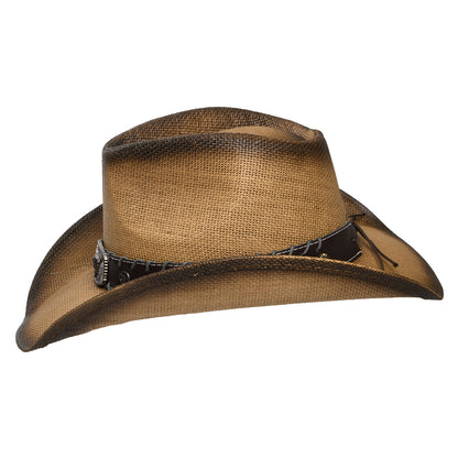 Dorfman Pacific Chet Western Cowboy Hut aus Mattem Toyostroh - Whisky