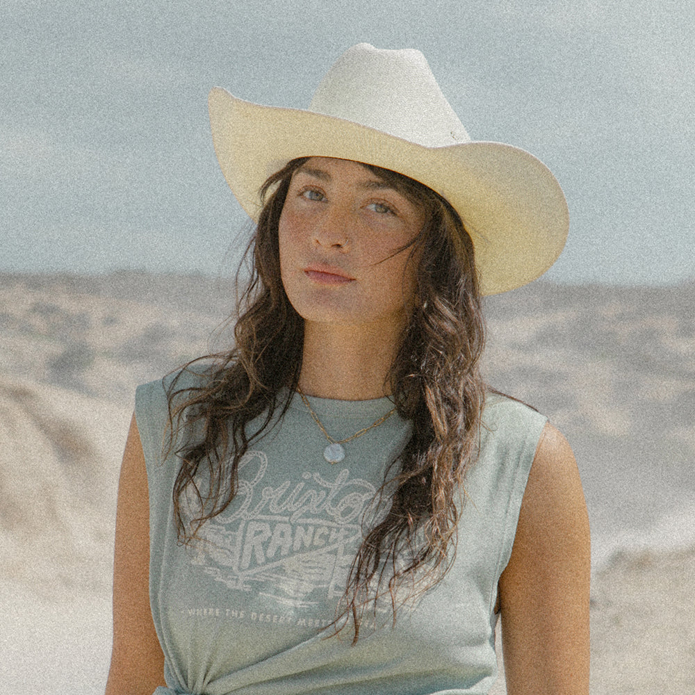 Brixton Laredo Cowboy Hut aus Toyo Stroh - Elfenbein