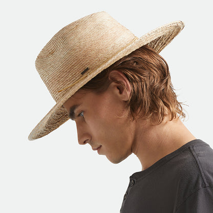 Brixton Blake Fedora Hut aus Stroh - Natur