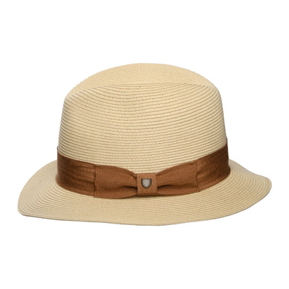 Brixton Roma Knautschbarer Fedora Hut aus Toyo Stroh - Natur-Bronze