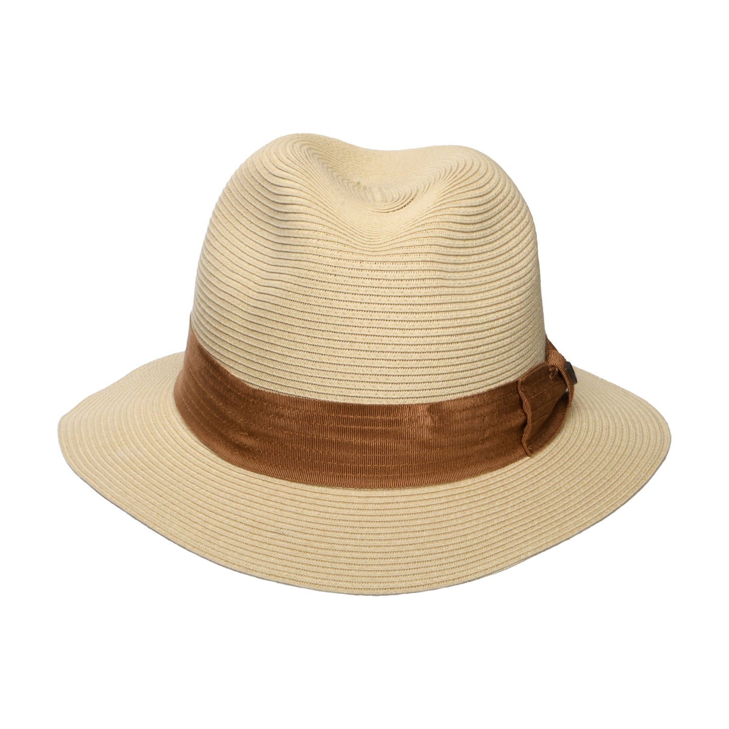 Brixton Roma Knautschbarer Fedora Hut aus Toyo Stroh - Natur-Bronze
