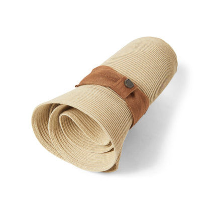 Brixton Roma Knautschbarer Fedora Hut aus Toyo Stroh - Natur-Bronze