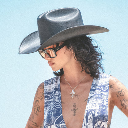Brixton Laredo Cowboy Hut aus Toyo Stroh - Schwarz