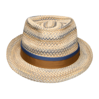 Stetson Player Trilby Hut aus Toyo Stroh - Natur-Blau