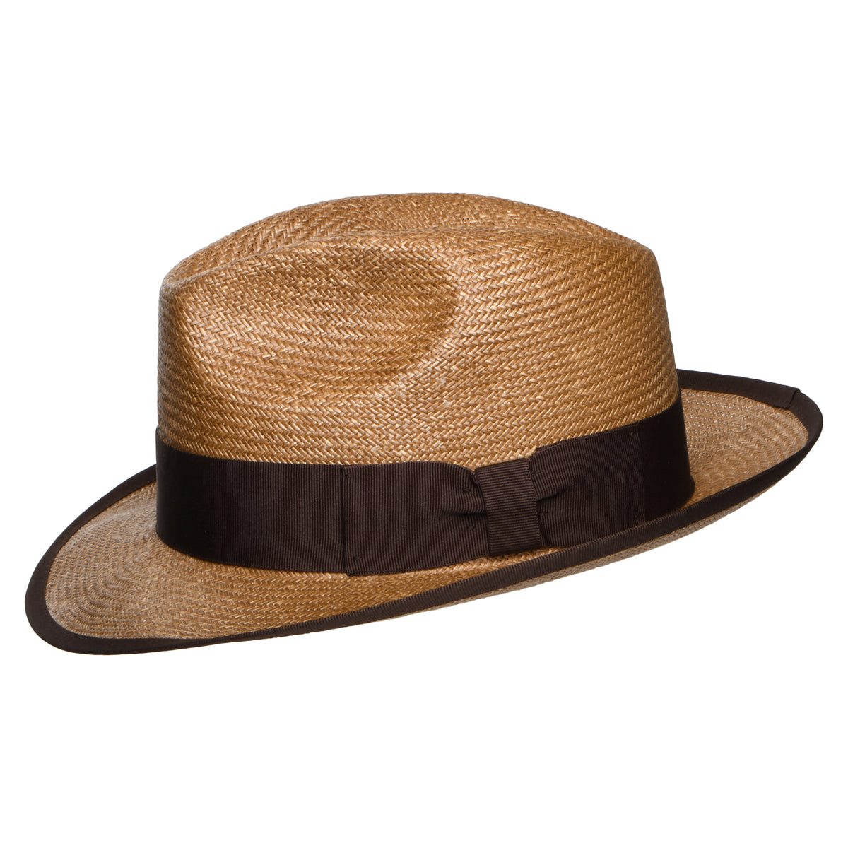 Denton Mayfair Fedora Hut aus Toyo Stroh - Hellbraun