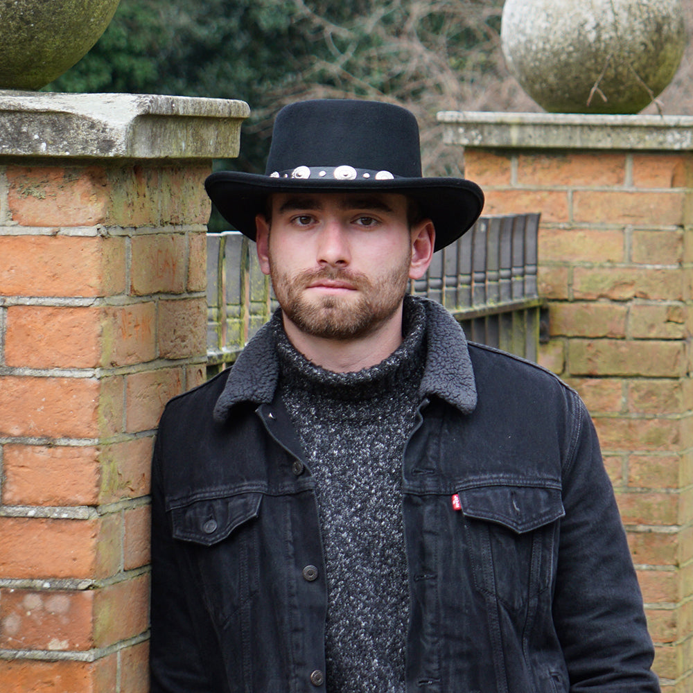 Jaxon & James Crossfire Gambler Hut aus Wollfilz - Schwarz