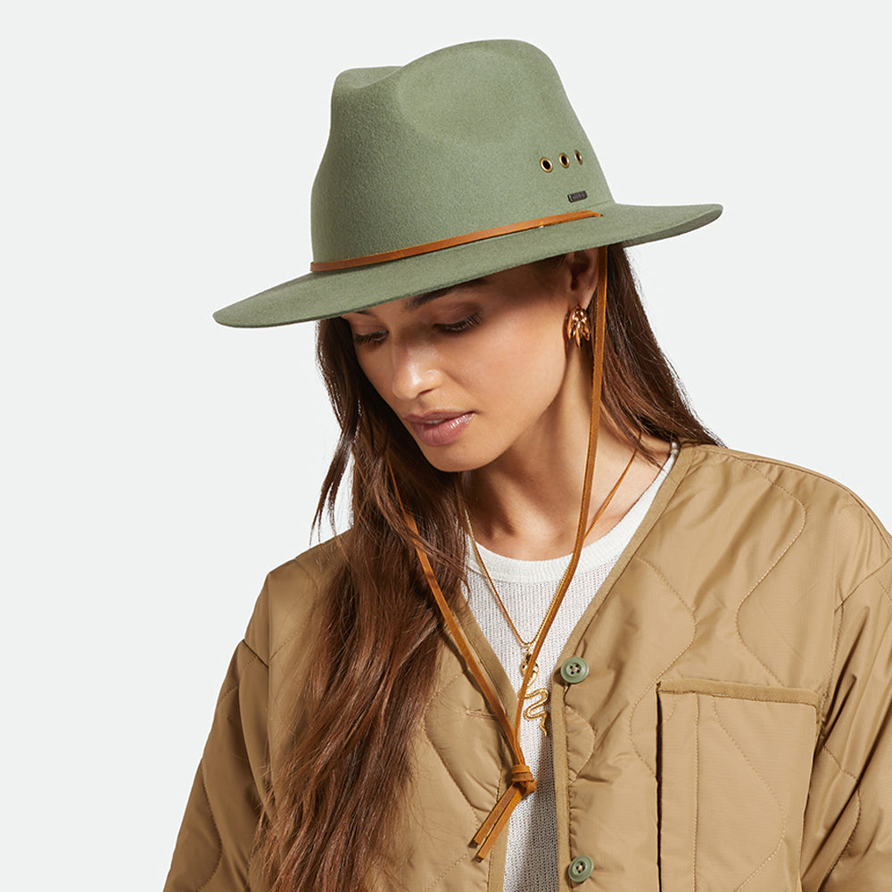 Brixton Wesley Weather Guard Fedora Hut - Helles Moosgrün