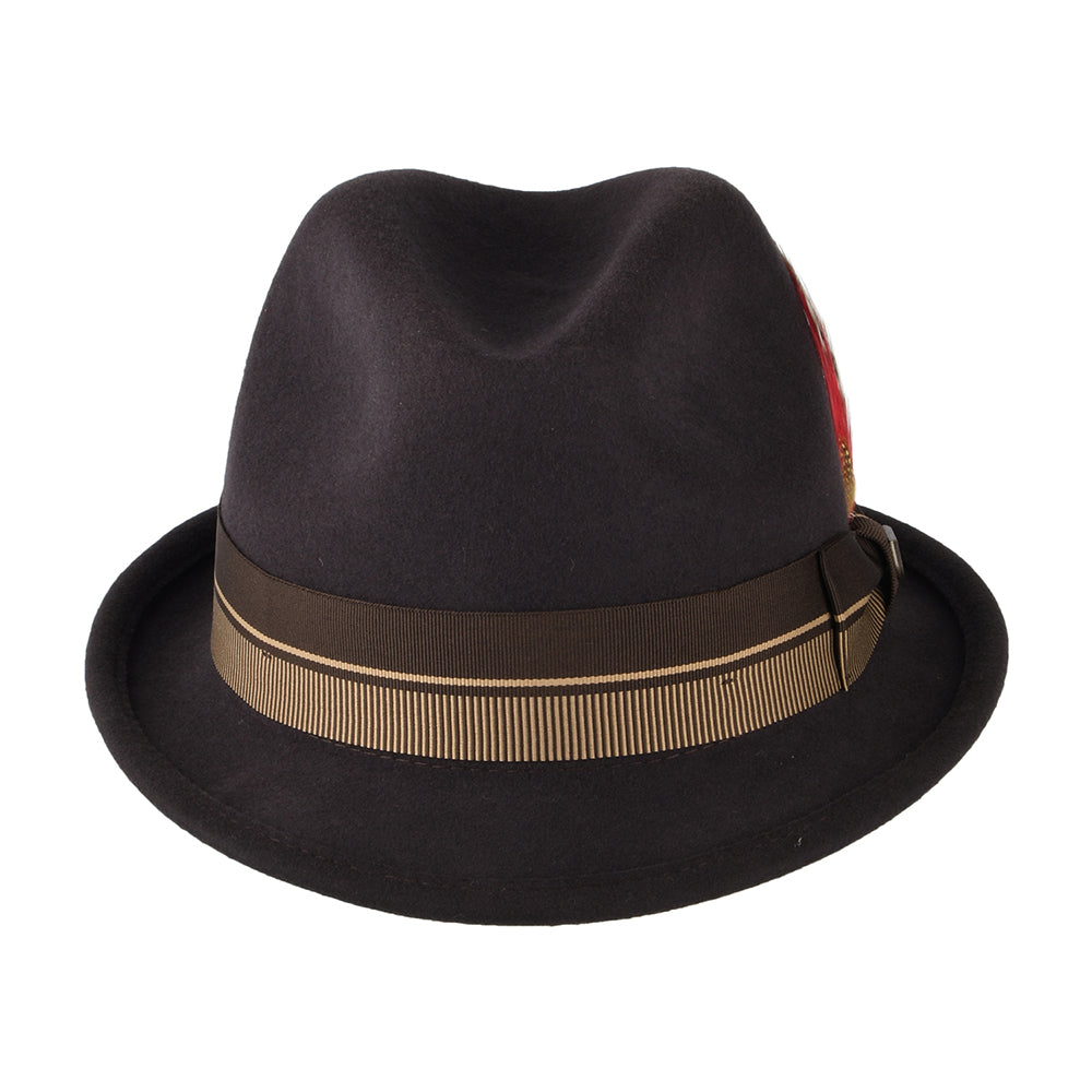 Brixton 20th Anniversary Gain Trilby Hut aus Wollfilz - Schokolade