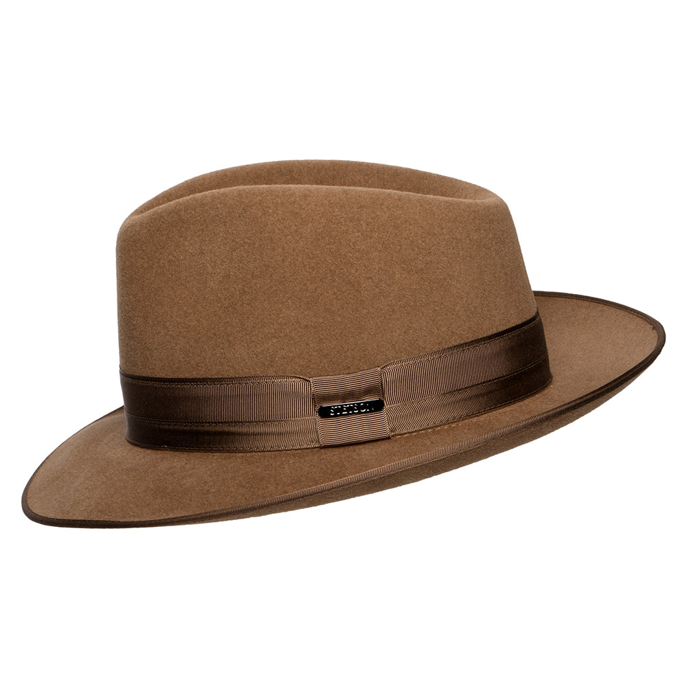 Stetson Kenridge Fedora Hut aus Haarfilz - Hellbraun