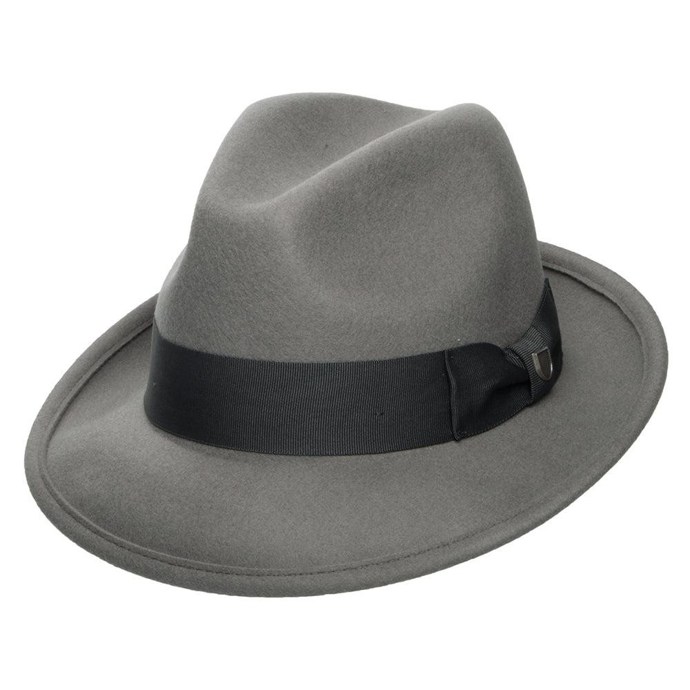 Brixton Horton Convertabrim Fedora Hut aus Wollfilz - Grau