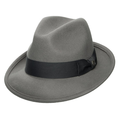 Brixton Horton Convertabrim Fedora Hut aus Wollfilz - Grau