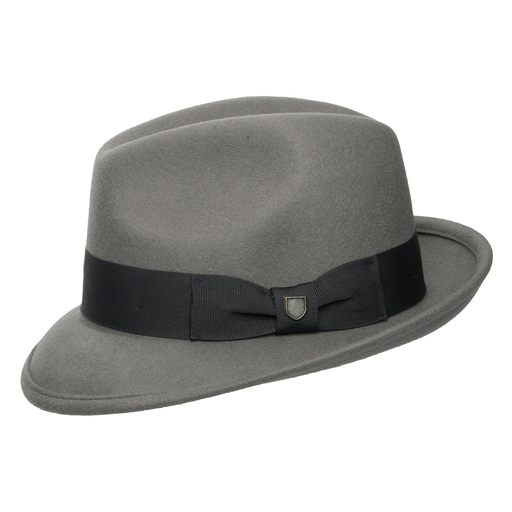 Brixton Horton Convertabrim Fedora Hut aus Wollfilz - Grau