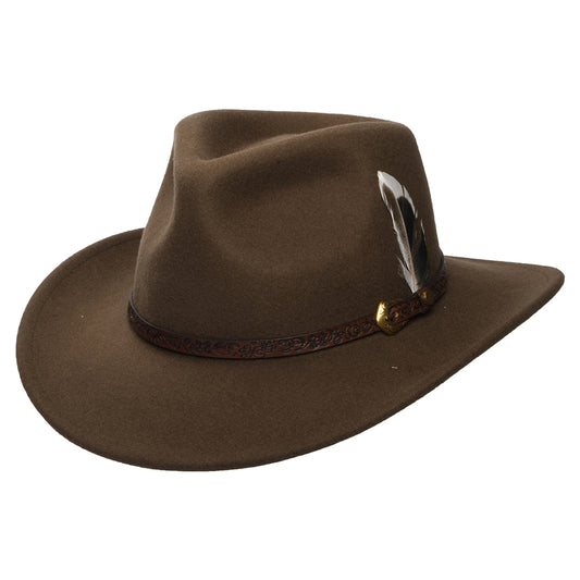Stetson Norbeck Wasserabweisender Cowboy Hut aus Wollfilz - Haselnuss