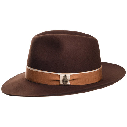 Christys Lingfield Fedora Hut aus Wollfilz - Braun