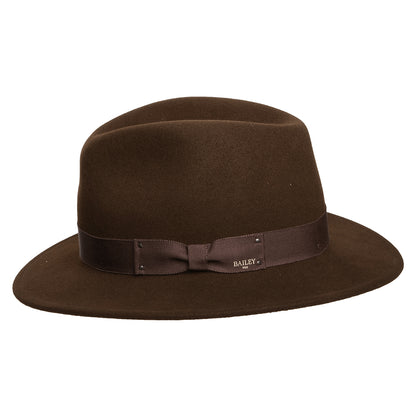 Bailey Curtis Knautschbarer Wasserabweisende Fedora Hut aus Wollfilz - Braun