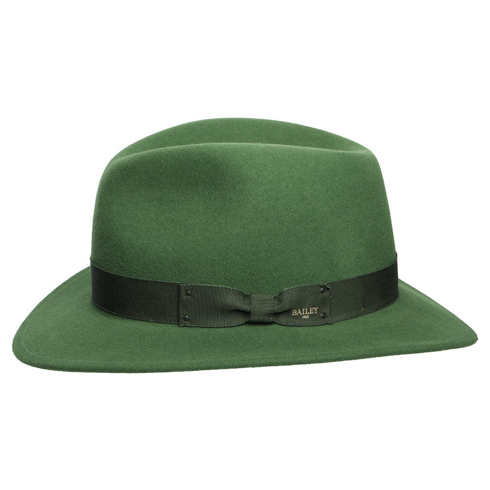 Bailey Curtis Knautschbarer Wasserabweisende Fedora Hut aus Wollfilz - Helles Waldgrün