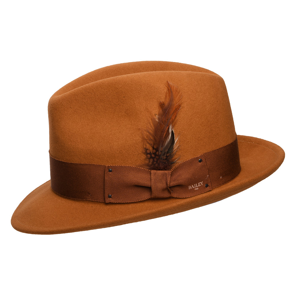 Bailey Blixen Knautschbarer Wasserabweisende Fedora Hut aus Wollfilz - Bernsteingelb