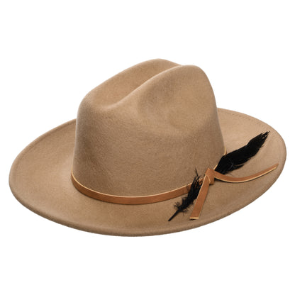 Scala Adan Cowboy Hut aus Wollfilz mit Feder - Kitt