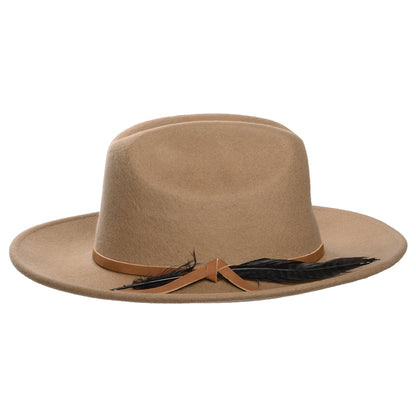 Scala Adan Cowboy Hut aus Wollfilz mit Feder - Kitt