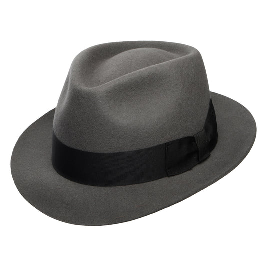 Denton Manhattan Trilby Hut aus Wollfilz - Grau