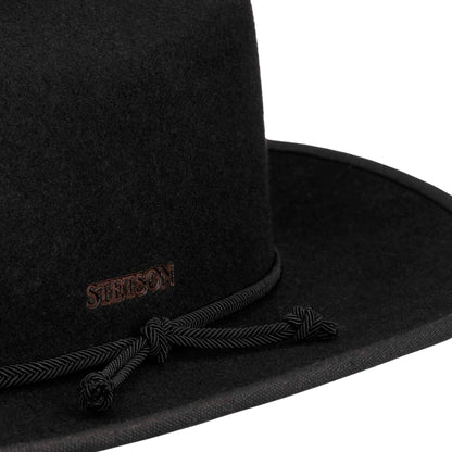 Stetson Plains Wasserabweisender Cowboy Hut aus Wollfilz - Schwarz