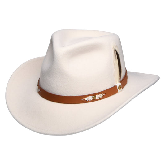 Stetson Kadoka Knautschbarer Wasserabweisende Cowboy Hut aus Wollfilz - Creme