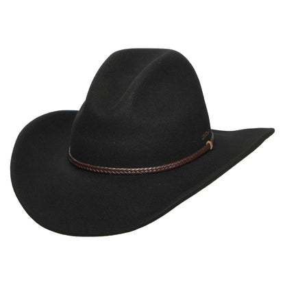 Stetson Oklahoma Wasserabweisender Cowboy Hut aus Wollfilz - Schwarz