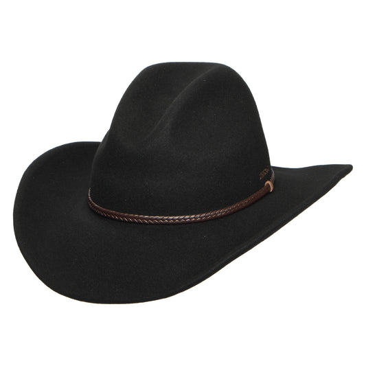 Stetson Oklahoma Wasserabweisender Cowboy Hut aus Wollfilz - Schwarz