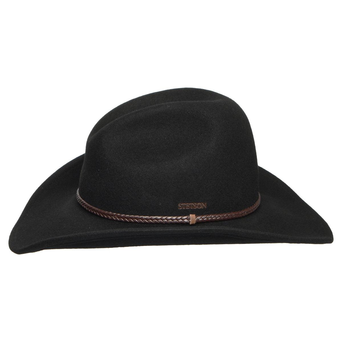 Stetson Oklahoma Wasserabweisender Cowboy Hut aus Wollfilz - Schwarz