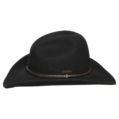 Stetson Oklahoma Wasserabweisender Cowboy Hut aus Wollfilz - Schwarz