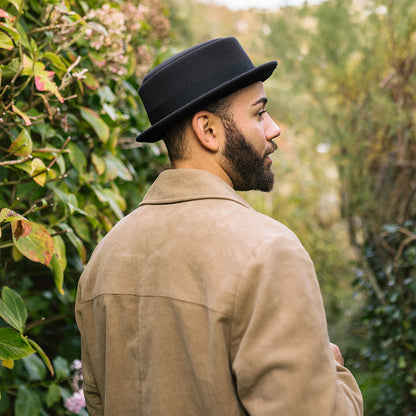 Jaxon & James Knautschbarer Porkpie Wollfilzhut - Schwarz