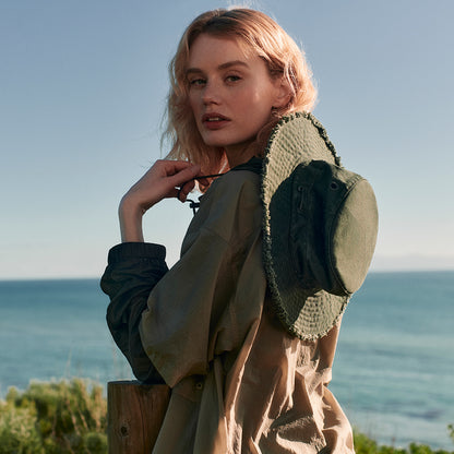 Tilley T3 Fringe Wanderer Sonnenhut aus Baumwolle - Kieferngrün