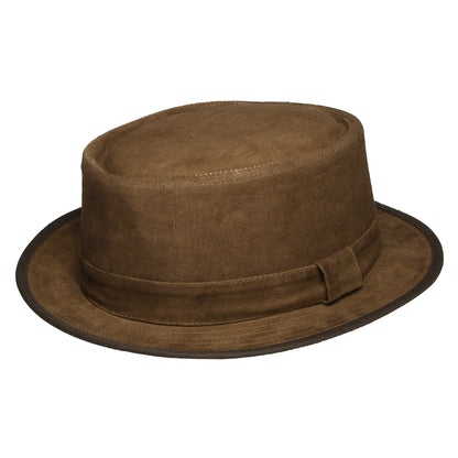 Denton Pork Pie Hut aus Suede - Hellbraun