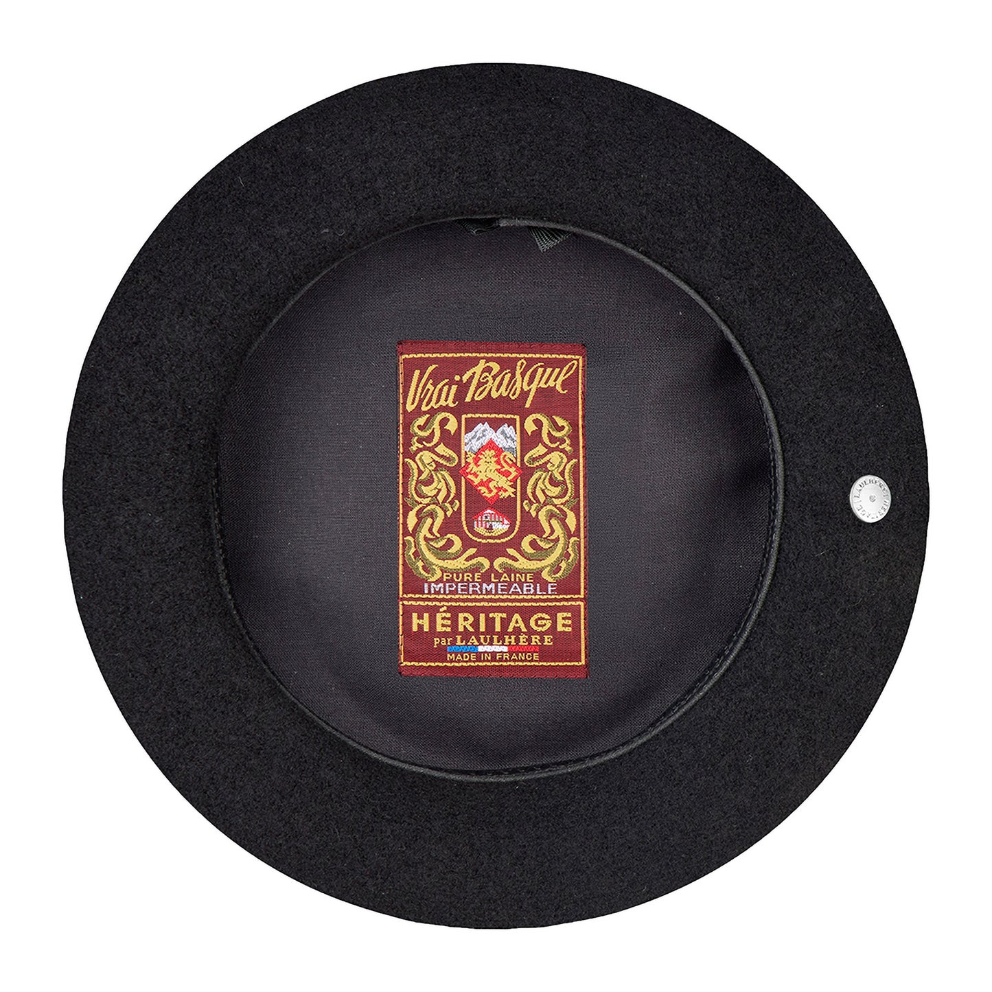 Laulhère Baskenmütze 25.5cm aus Merinowolle - Schwarz