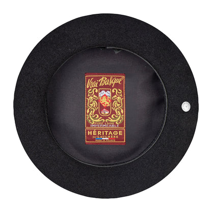 Laulhère Baskenmütze 25.5cm aus Merinowolle - Schwarz