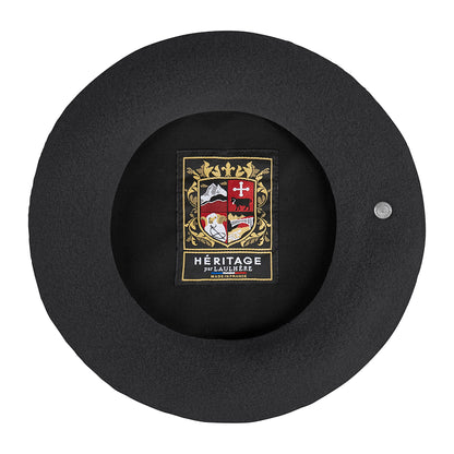 Laulhère authentische Baskenmütze aus Merinowolle - Anthrazit