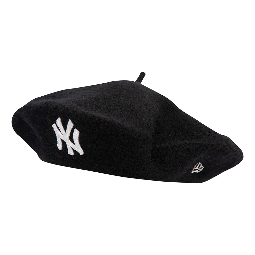 New Era New York Yankees Baskenmütze aus Wollmischung - Schwarz-Weiß