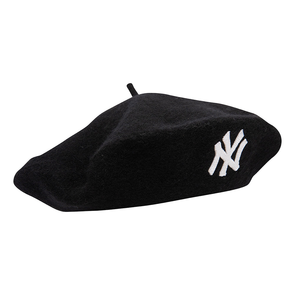 New Era New York Yankees Baskenmütze aus Wollmischung - Schwarz-Weiß
