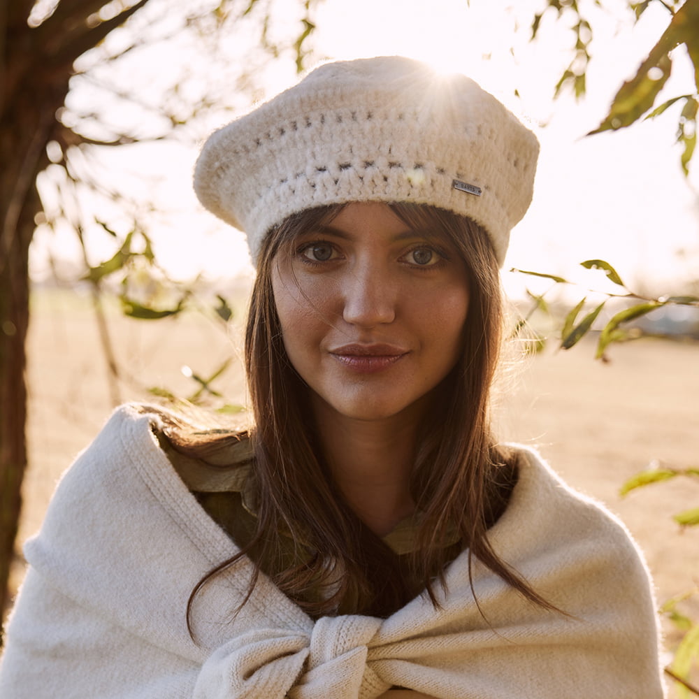 Barts Chrostelle handgestrickte Recycelter Baskenmütze - Creme