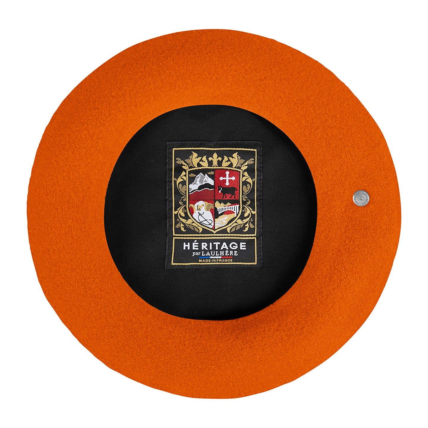 Laulhère authentische Baskenmütze aus Merinowolle - Orange