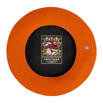 Laulhère authentische Baskenmütze aus Merinowolle - Orange