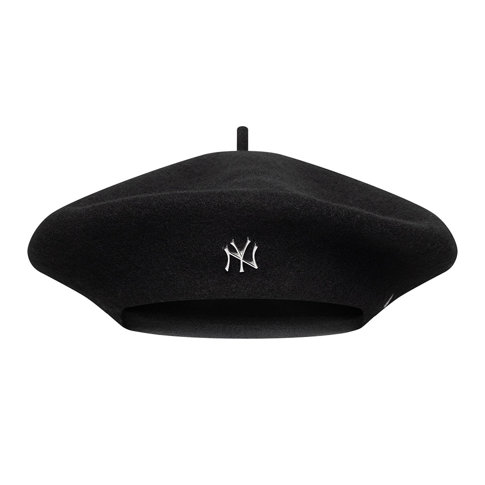 New Era Damen New York Yankees Baskenmütze aus Meltonwolle - Pin Badge - Schwarz